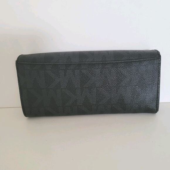 MICHAEL KORS MK Carryall Black Saffiano Leather Envelope Wallet Signature - Picture 2 of 11